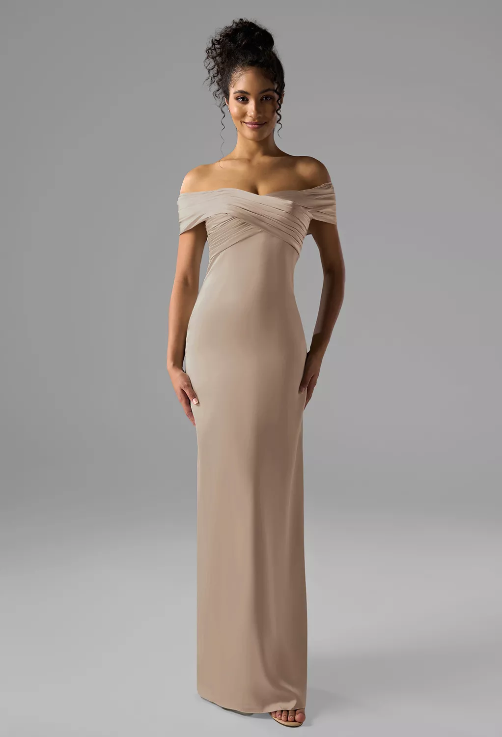 AW Meghan Taupe  Cocktail Wedding Guest Dresses